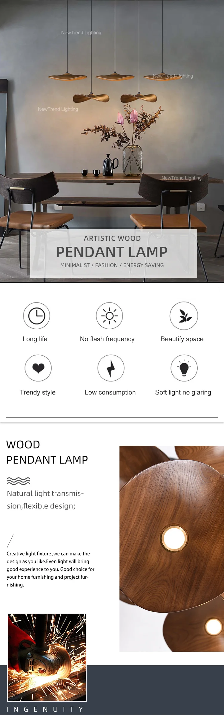 cpl 364 modern style indoor hotel lobby villa staircase decoration custom wooden led chandelier  -0