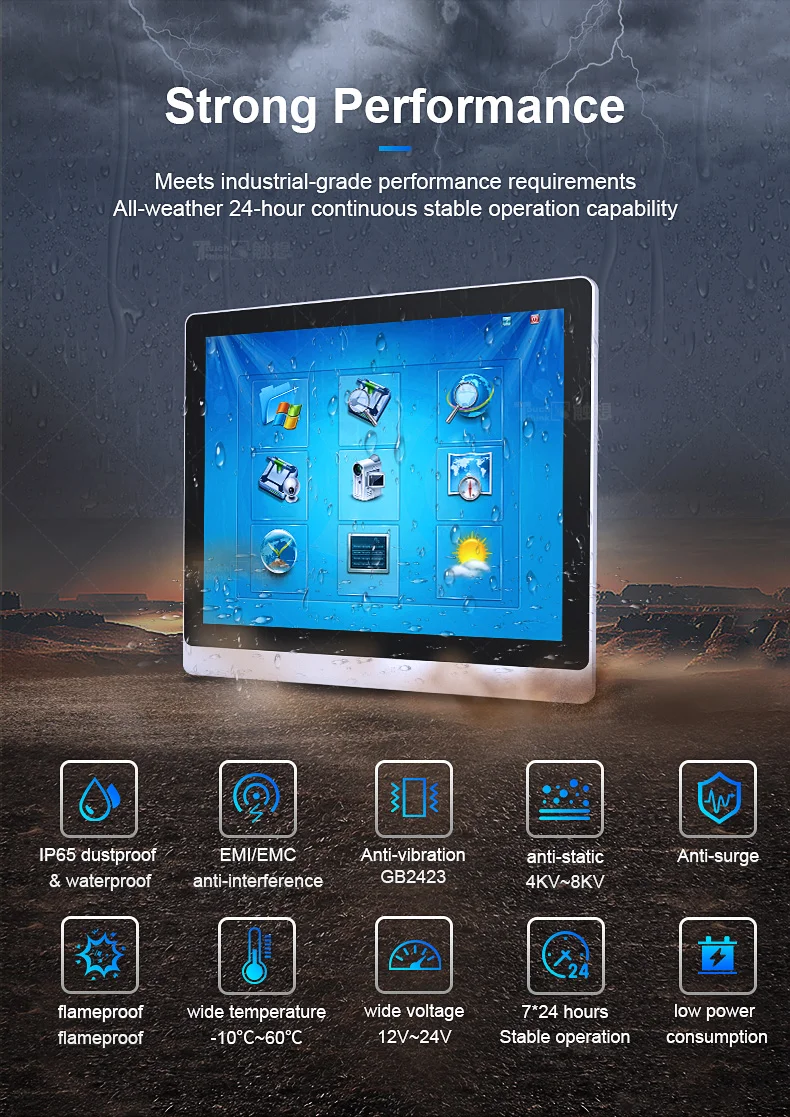 IP65 Industrial Panel PC Front Access Android/Linux RK3399 3588 3568 ...