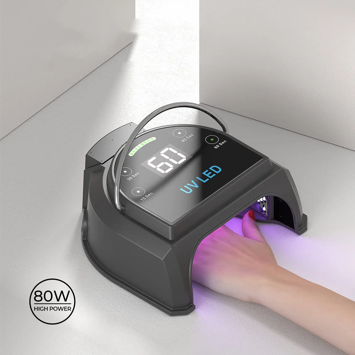 Powerful Professional Fast Led Curing Nail Lamp 80w Cordless Rechargeable Led Uv Gel Lamp for Gel Nails