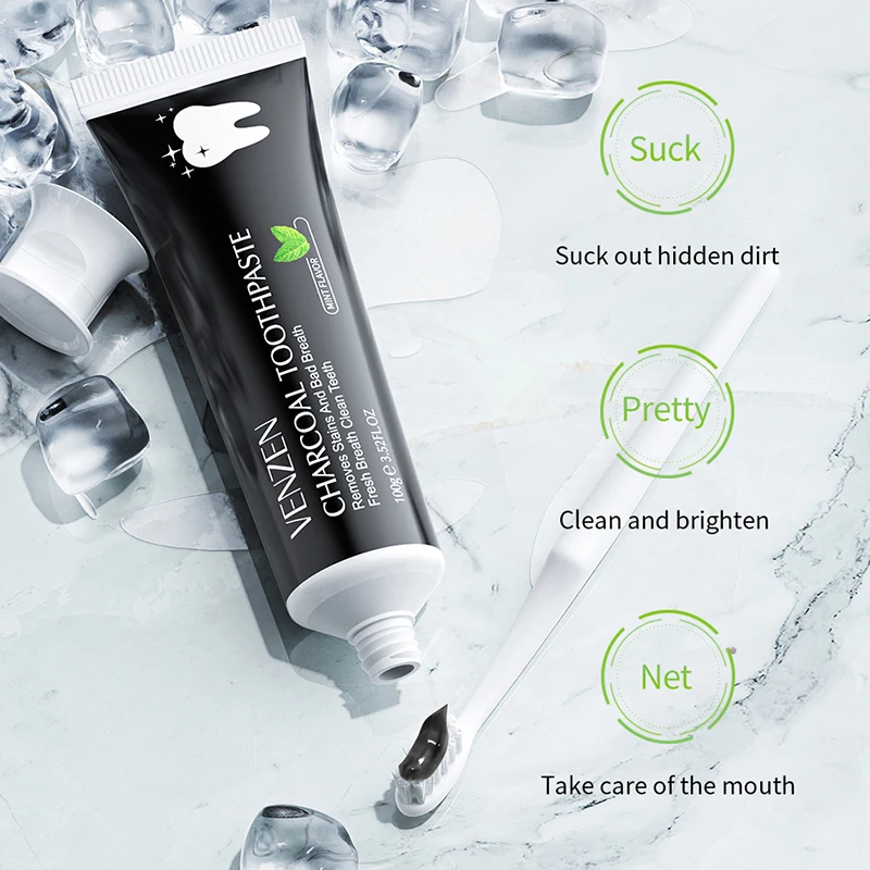 VEZE OEM ODM бамбуковый уголь удаляет пятна Органическая активированная зубная паста для отбеливания