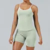 Pistachio green vest and pistachio green shorts
