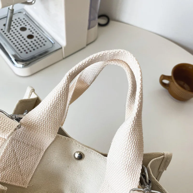 Low Moq Large Customizable Cotton Canvas Tote Bag Durable Natural