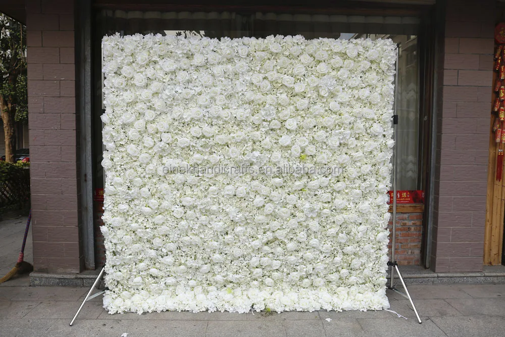 White Rose Flower Wall Backdrop For Wedding Photography Background
