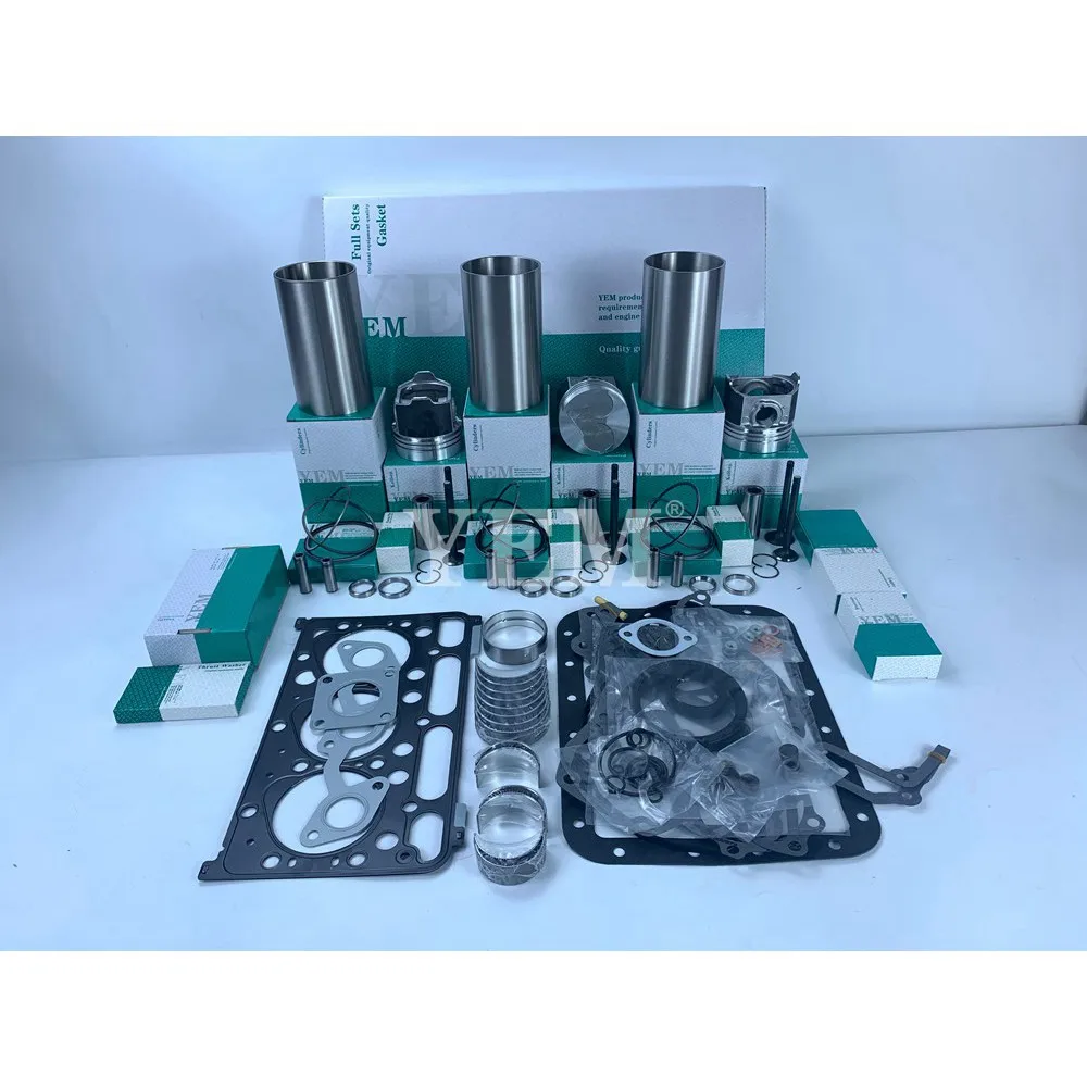 For Kubota D1503 Cylinder Liner Kit and Gasket Kit With Engine Bearing Valve Guide Seat Excavator Engine Rebuild Kit