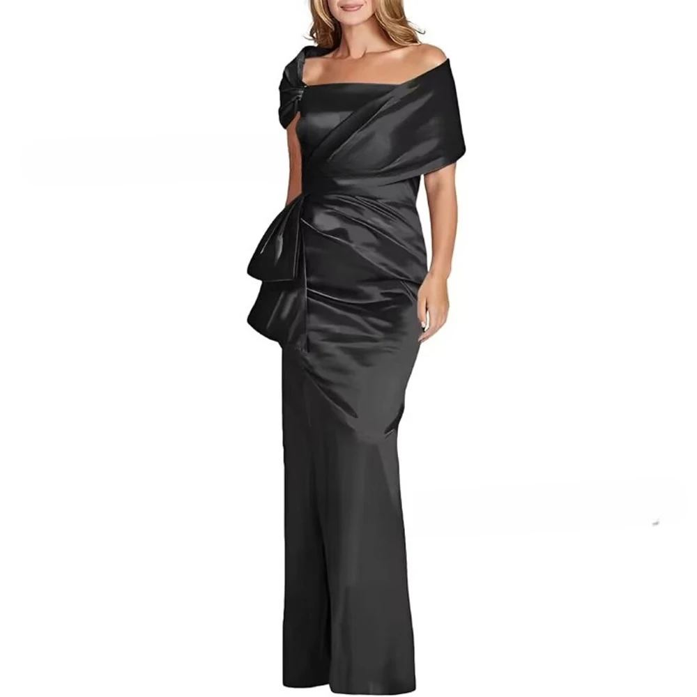 Sophisticated Modern Flowy Lace Fashion Gown Floor Length Wedding Guest Reception Luxury Wear Mother Bride Dress