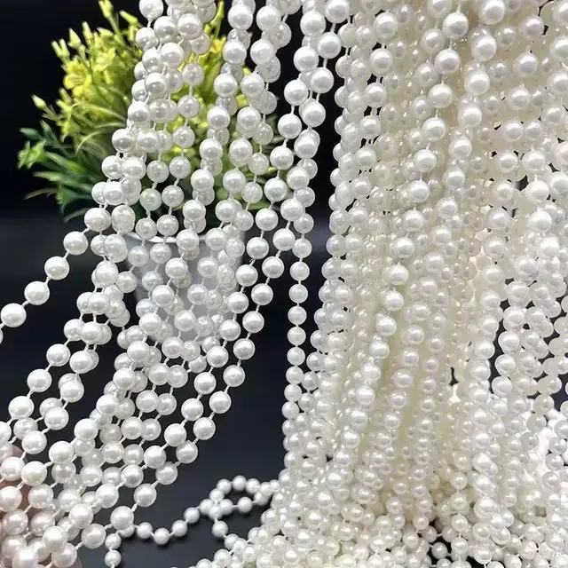 WHOLESALE 3MM 12MM PEARL CHAIN GIFT CLOTHING HOME WEDDING DECORATION CHAINS