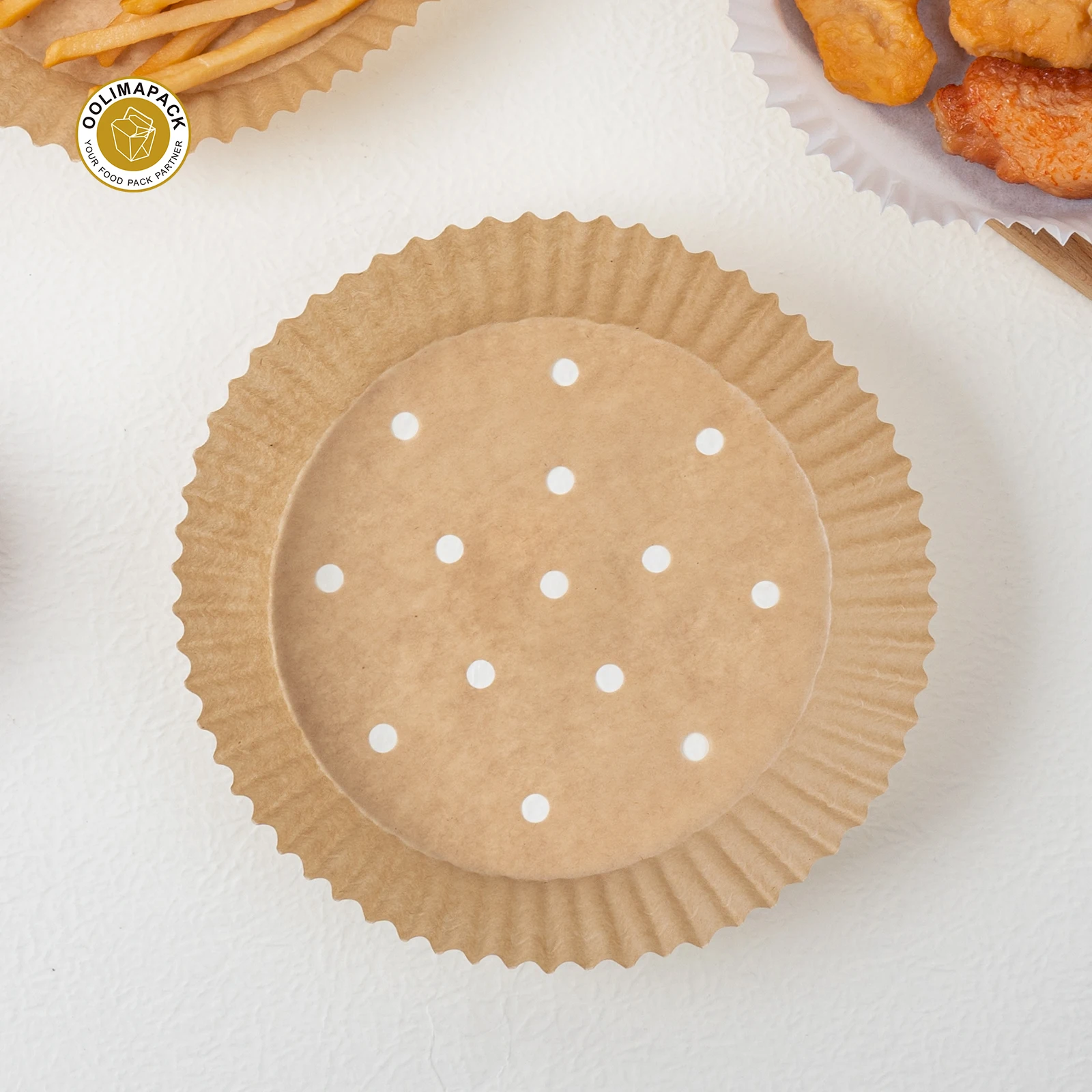 OOLIMA Disposable Round Air Fryer Parchment Paper Silicone Liners Without Holes Parchment Paper Liners