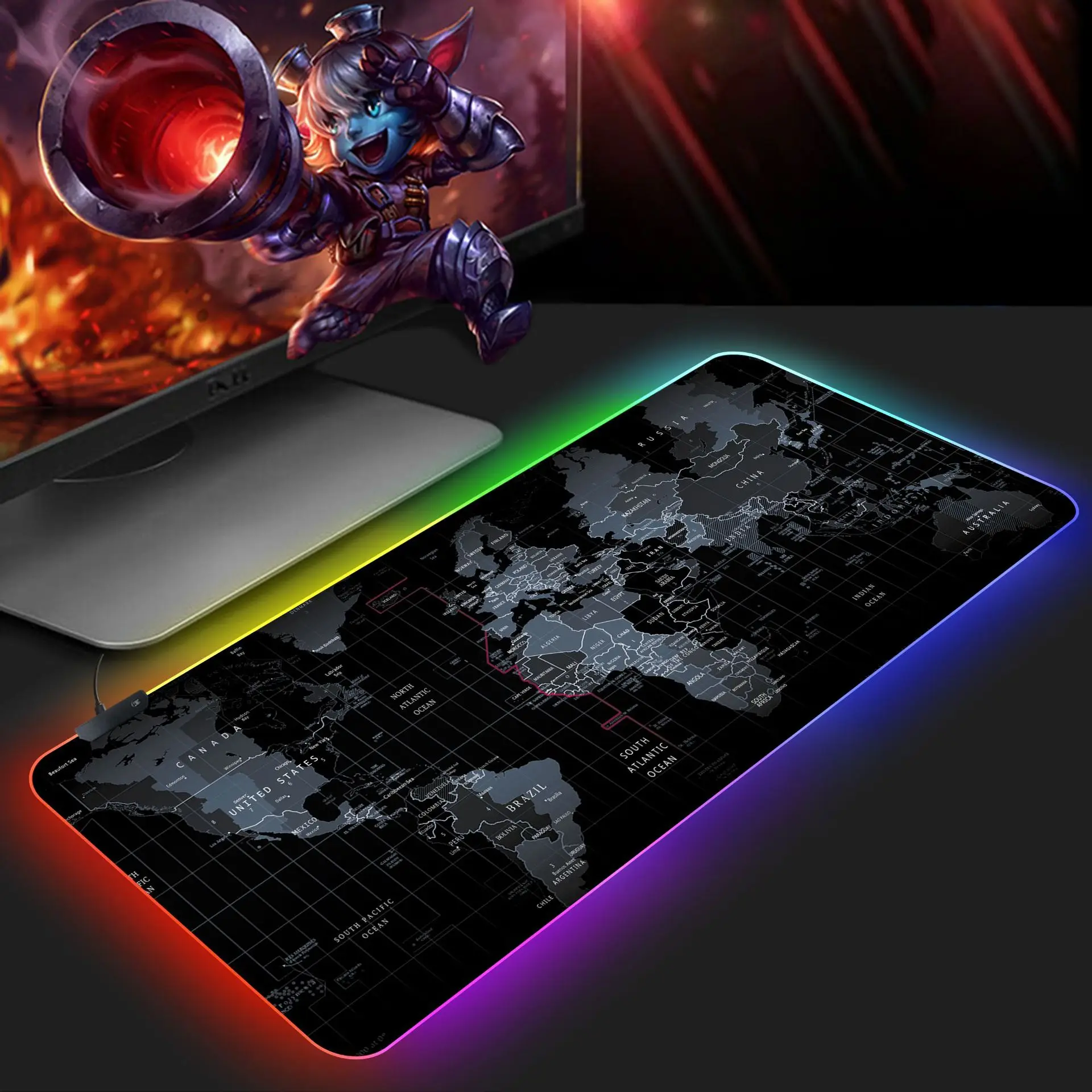 2022 Hajime No Ippo Dragon Gaming Mouse Pads Wool Desk Felt Desk Alfombra Accesorios in Stock