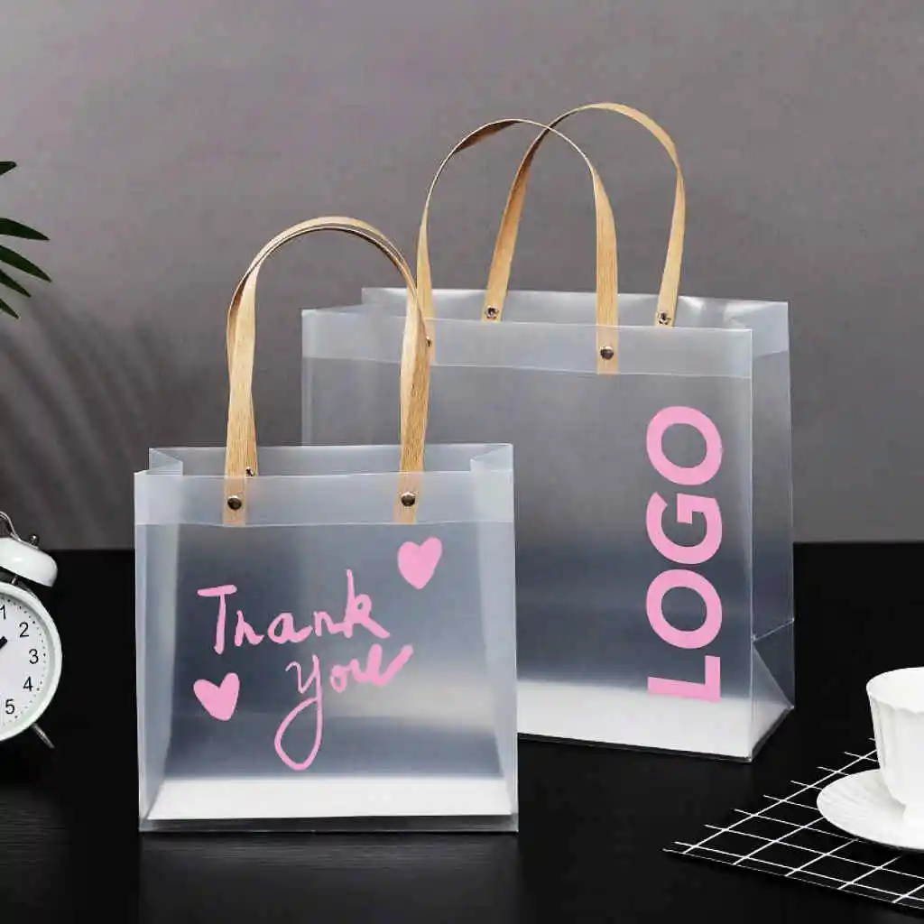 PATIKIL 100 Pack Clear PVC Gift Bags, 9 x 6.7 x 2.8 Reusable Mini  Transparent Plastic Gift Wrap Tote Bag with Handles for Shopping Party  Wedding