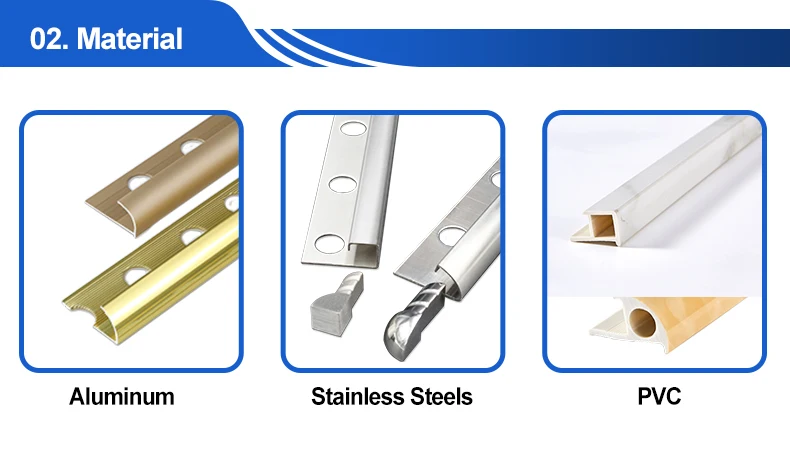 Aluminum Tile Edge Protection Trim Ceramic Tile Trim for Home Wall ...
