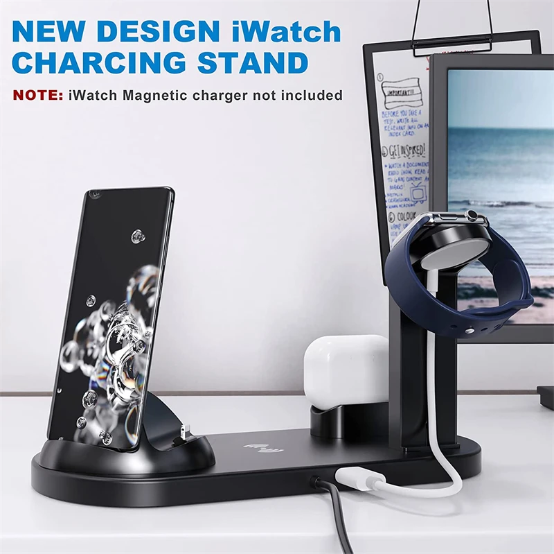 Wireless Charger in Charging Dock for IWatch and Airpods Pro - Main Image