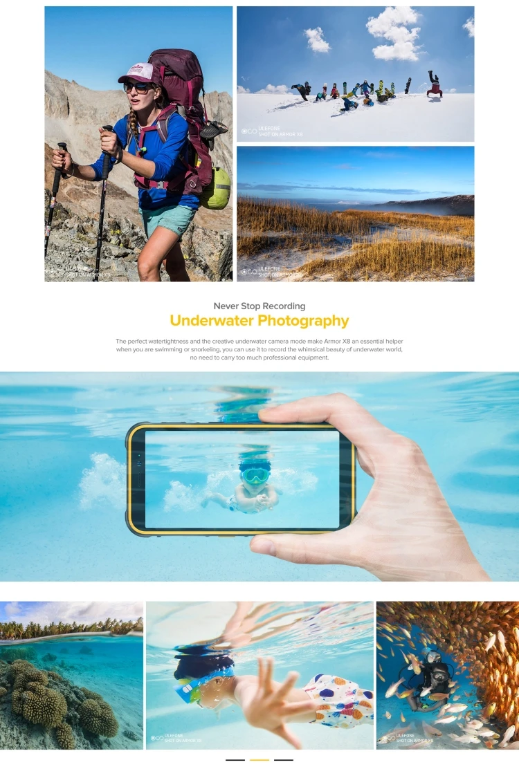 Ulefone Armor X8 2020 4G 4GB+64GB IP68 Waterproof Rugged Phone 5.7 inch 5080mAh Android 10