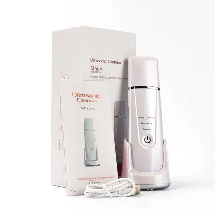 sonic micro vibration blackhead removal wireless charge face cleaning spatula facial ultrasonic skin scrubber machine