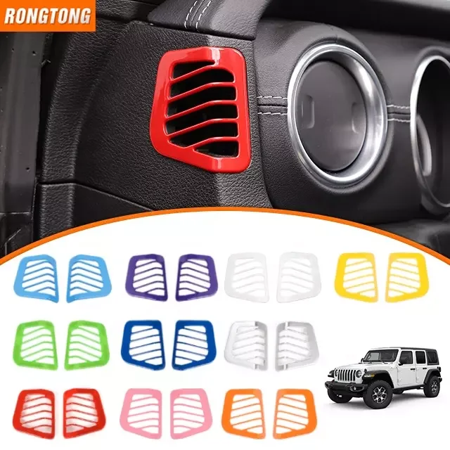 Red Carbon Fiber Rear AC Vent Cover Trim – For Jeep Wrangler JL 2018+ & Gladiator JT 2020+