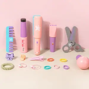 New Wooden Children Barber Role Play Games Beauty Fashion Pretend Toy Interactive Cosmetic Set Early Educational Toys for Kids