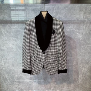 Men's Coat Winter Fashion Coat Men Business Stylish Grid Clothing Gentleman Casual Coat