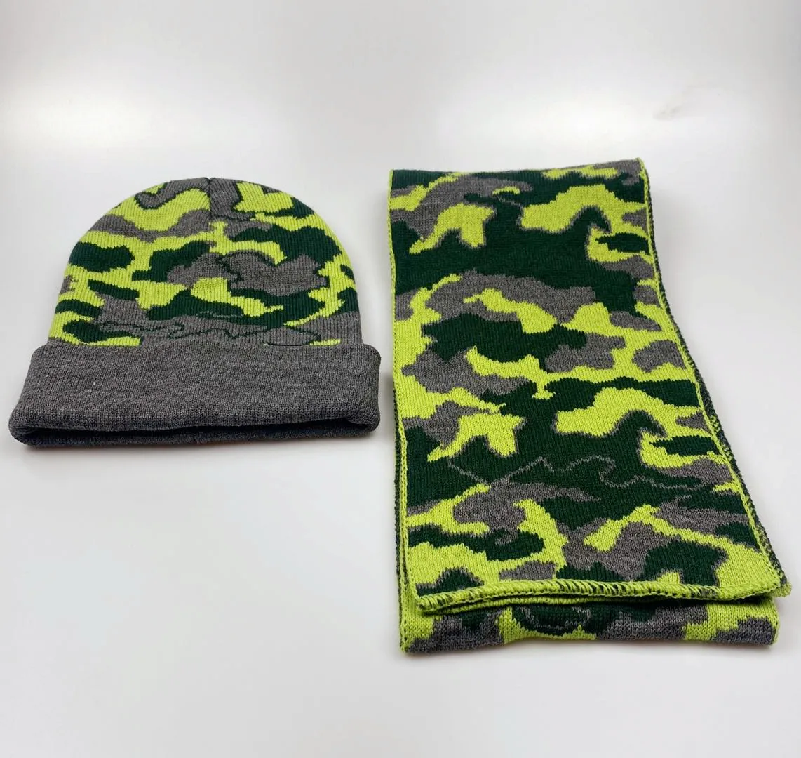 2021 soldier winter custom logo fashion customed Wholesale hat and scarves set Knitted  Beanie for women in China