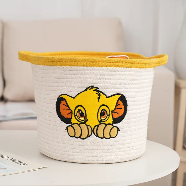 Modern Minimalist Cartoon Hand Woven Cotton Rope Storage Basket Cute Kids' Toy Storage Bucket