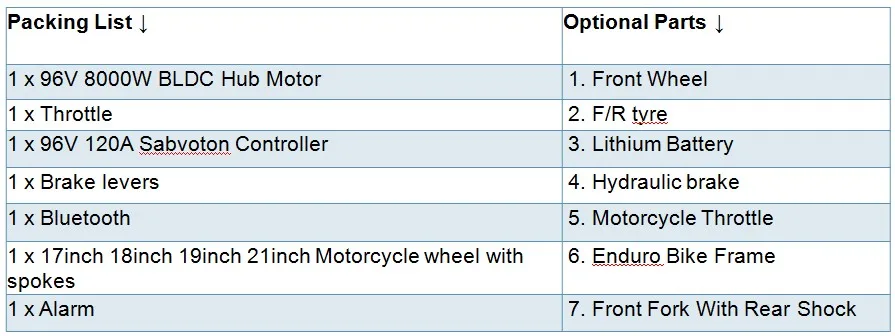 96v 8000w Electric Motorcycle Conversion Kit - 8kw Power
