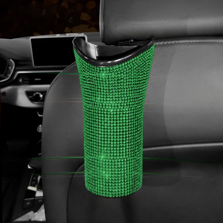 Car Umbrella Holder Storage Box With Bling Rhinestone Decor Backseat