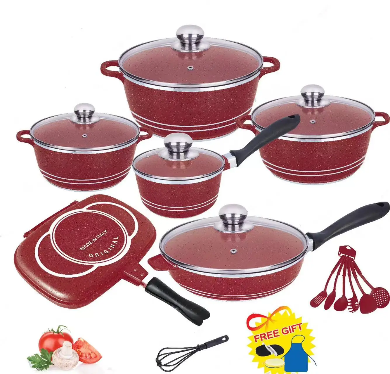 23pcs Deep Sauce Pan Set Home Kitchen Tools Cooking Pots And Pans ...