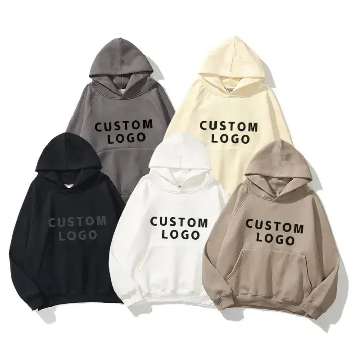 High Quality Cheap Plain Blank Essentials Unisex Hoodie Custom Logo Your Brand Oversized Hoodies With Kangaroo Pocket