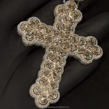new design hiphop cross diamond Pendant 925 Silver gold plated CRA VVS Moissanite Pendant custom Fine Jewelry Pendant for men