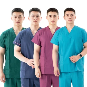 Wholesale Custom Men Women Unisex Short Sleeve Hospital Doctor Nurse Scrubs Set Medical Scrubs Uniforms Sets