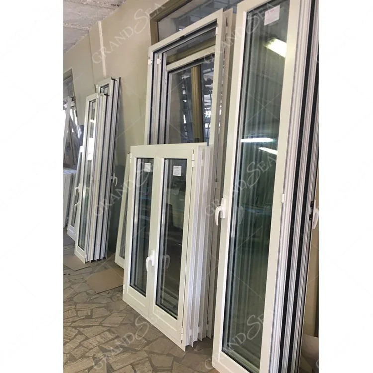 Factory UPVC Double Tempered Glazed Insulated Vinyl Plastic Outward Swing French Casement PVC windows