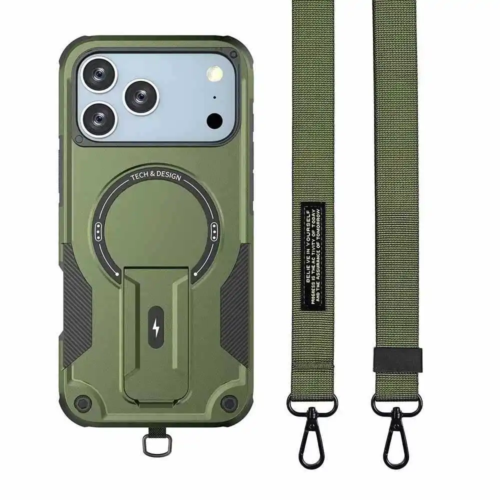 Magnetische Handyhülle Für Iphone 17 Pro Max Mit Standfuß Und Band_voghion.com