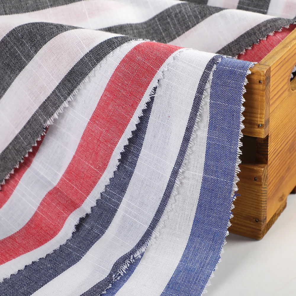 Linen Fabric Yarn Dye High Quality Summer Clothing Woven Linen Women and Men Fabric for Clothing