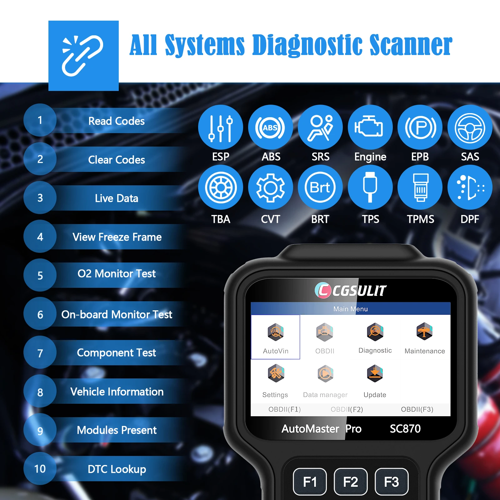 CGSULIT SC870 Scanner OBD1 Y OBD2 Diagnostic Scan Tool Coding Tools
