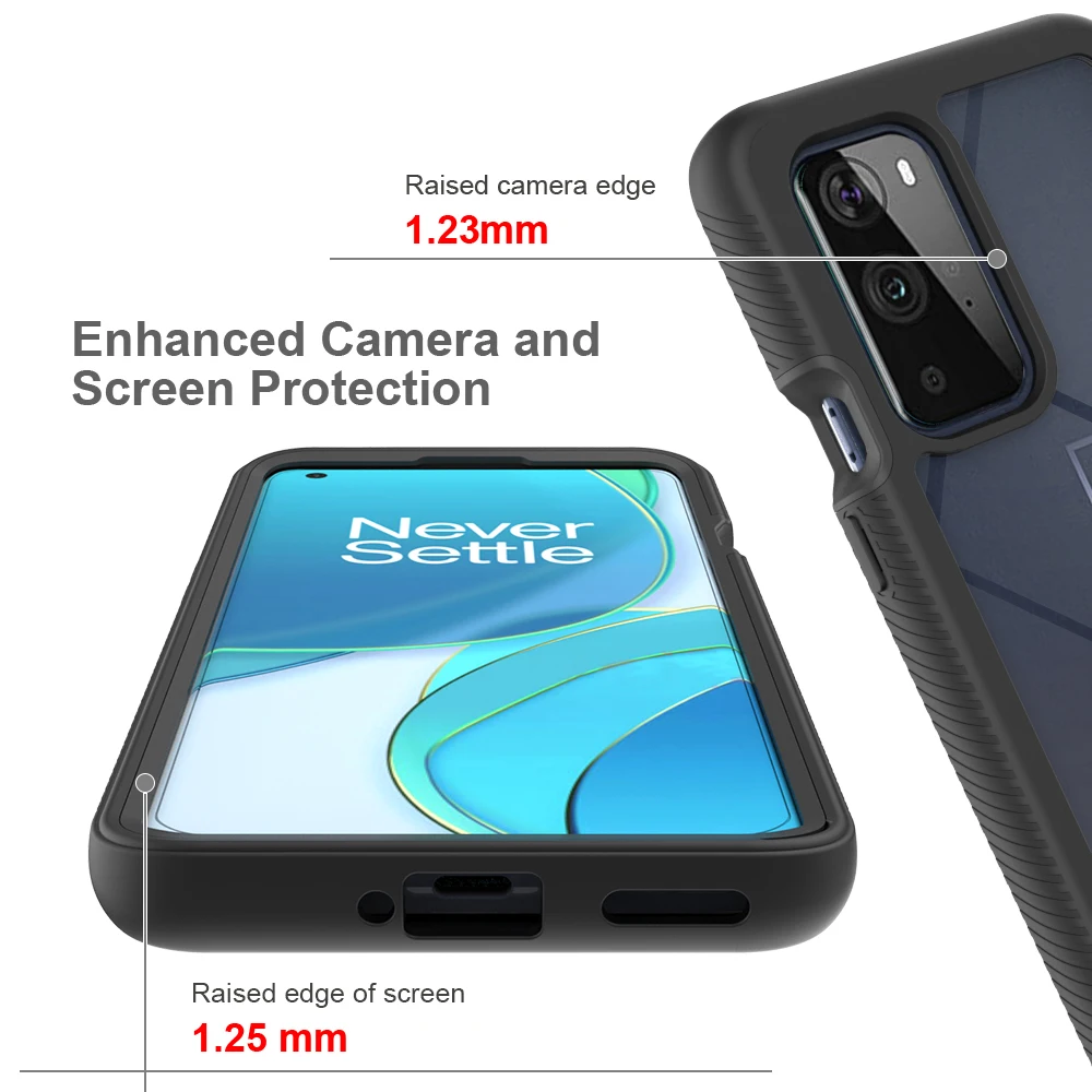 Rubber Frame Armor Grade Defender PC TPU Rugged Shockproof Case For OnePlus Nord N300 N200 N10 N20 10T 10 Pro 5G Cover