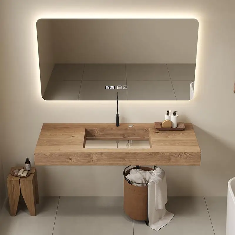 product rock slab transparent glass bottom bathroom fluted cabinet combination light luxury high end customization textured vanity-5