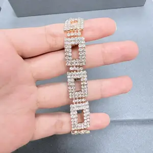 New Hip-hop Chic Copper Alloy with Simple Design and Temperament for Men and Women with Indelible Gold Cuba Chain Bracelet.