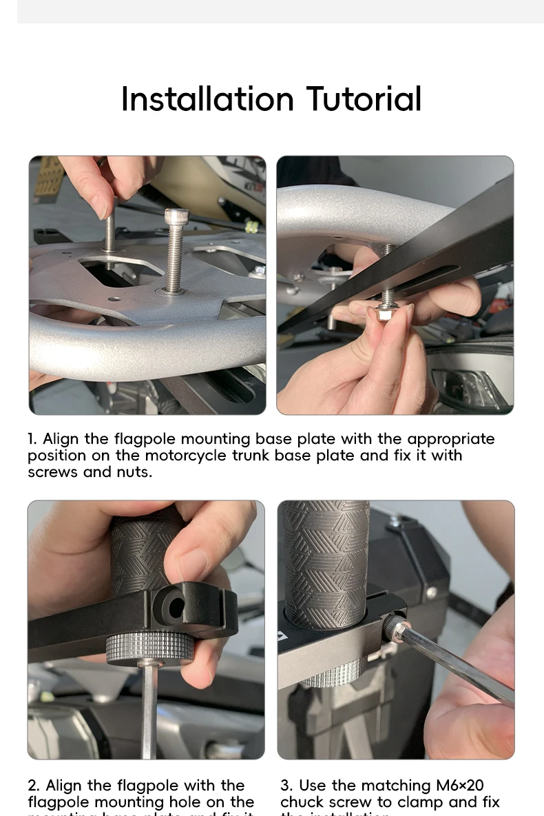 product smnu high quality flexible sports camera stand  motorcycle flagpole holder with double adjustable flags strong stability-10