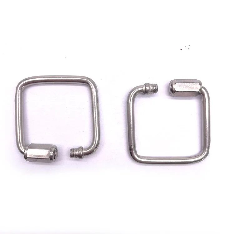 BT-510 Retail Industry Custom 3.5mm Stainless Steel 304 Carabiner Hook Screw Square Quick Link