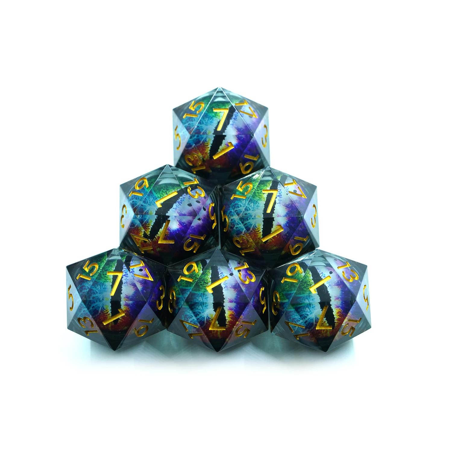 Yushun DND Ollo de Dragón Individual 50MM Resina Poliédricos Azul para Xogos de Dungeons and Dragons Mesa