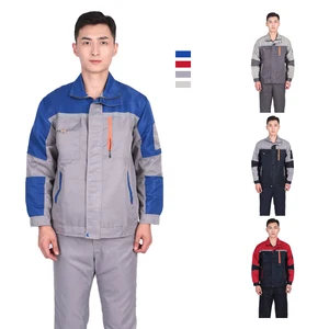 Wholesale Custom Long Sleeve Work Clothes Set Factory Workshop Mechanic Construction Safety Clothing Work Suits Workwear Uniform