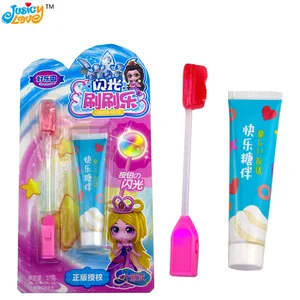 High-quality Lighting Toothbrush Toy Lollipop Hard Candy With Toothpaste Fruit Jam Candy