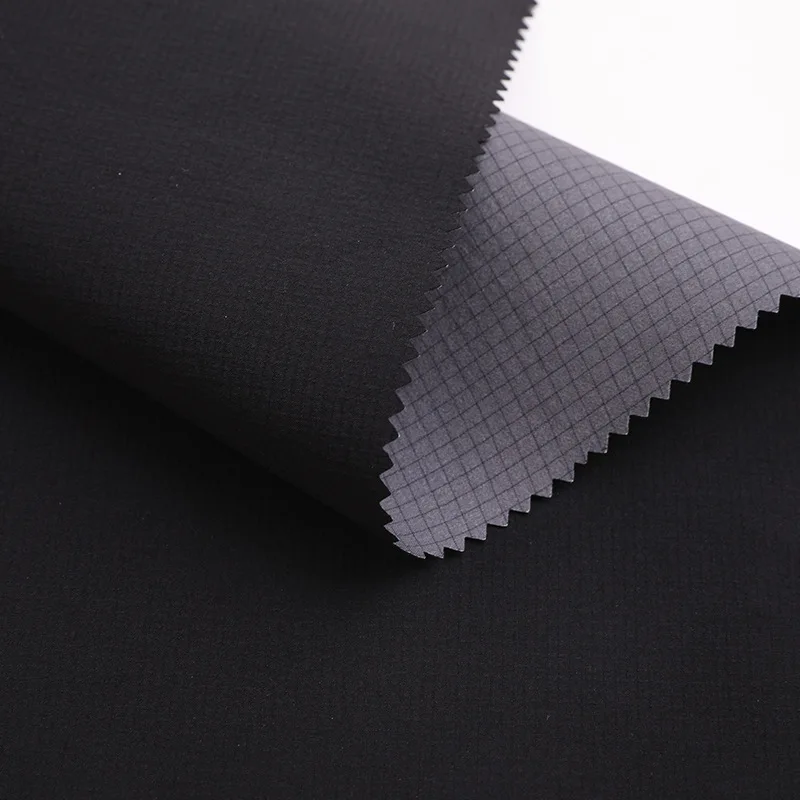Waterproof soft shell TPU membrane four way stretch polyester spandex bonded with weft knit cloth softshell fabric