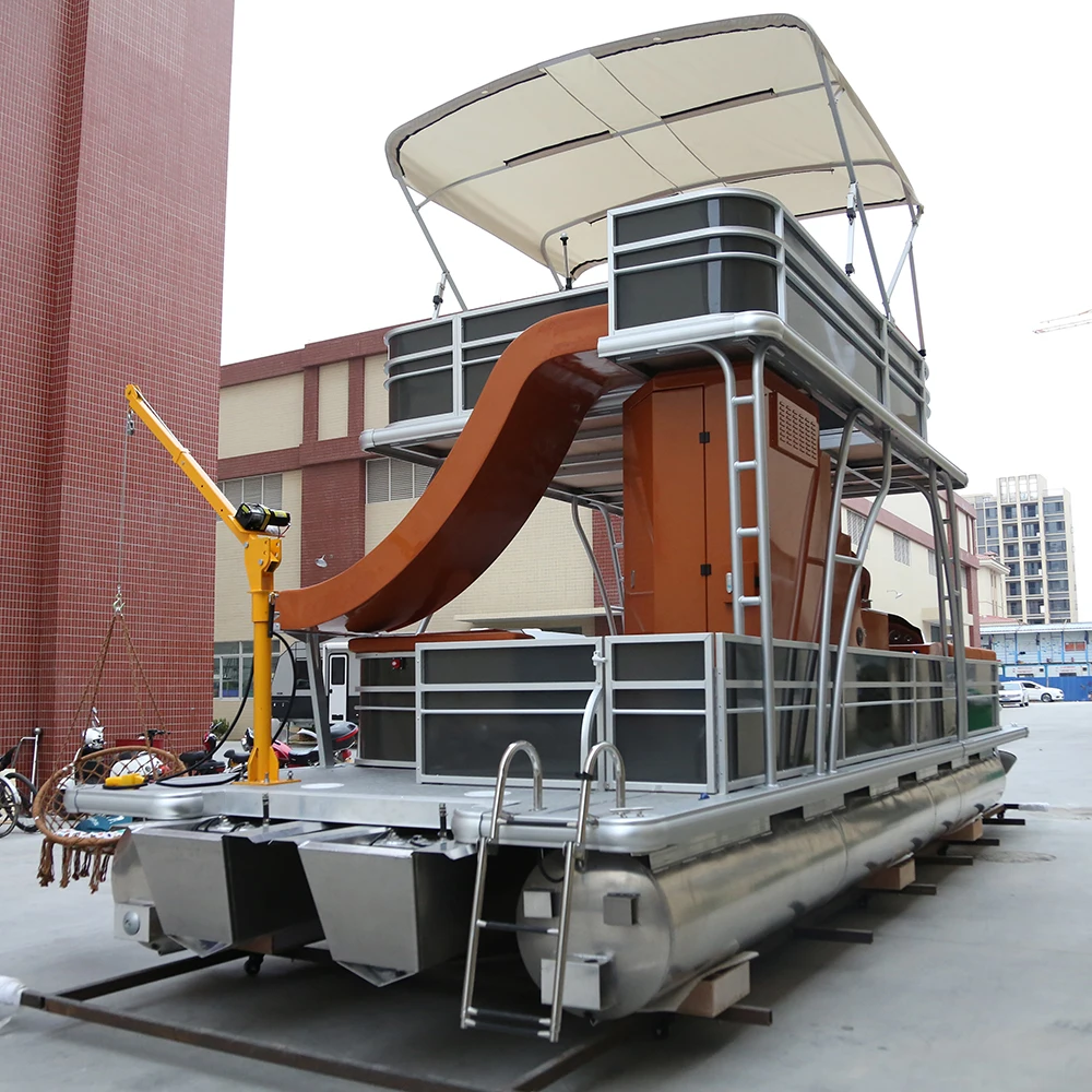 Big Double Decker Tritoon Pontoon Boat With Furniture For Sale Buy   Hed50cf2374e948c78f5a8733afbc9c7fF 