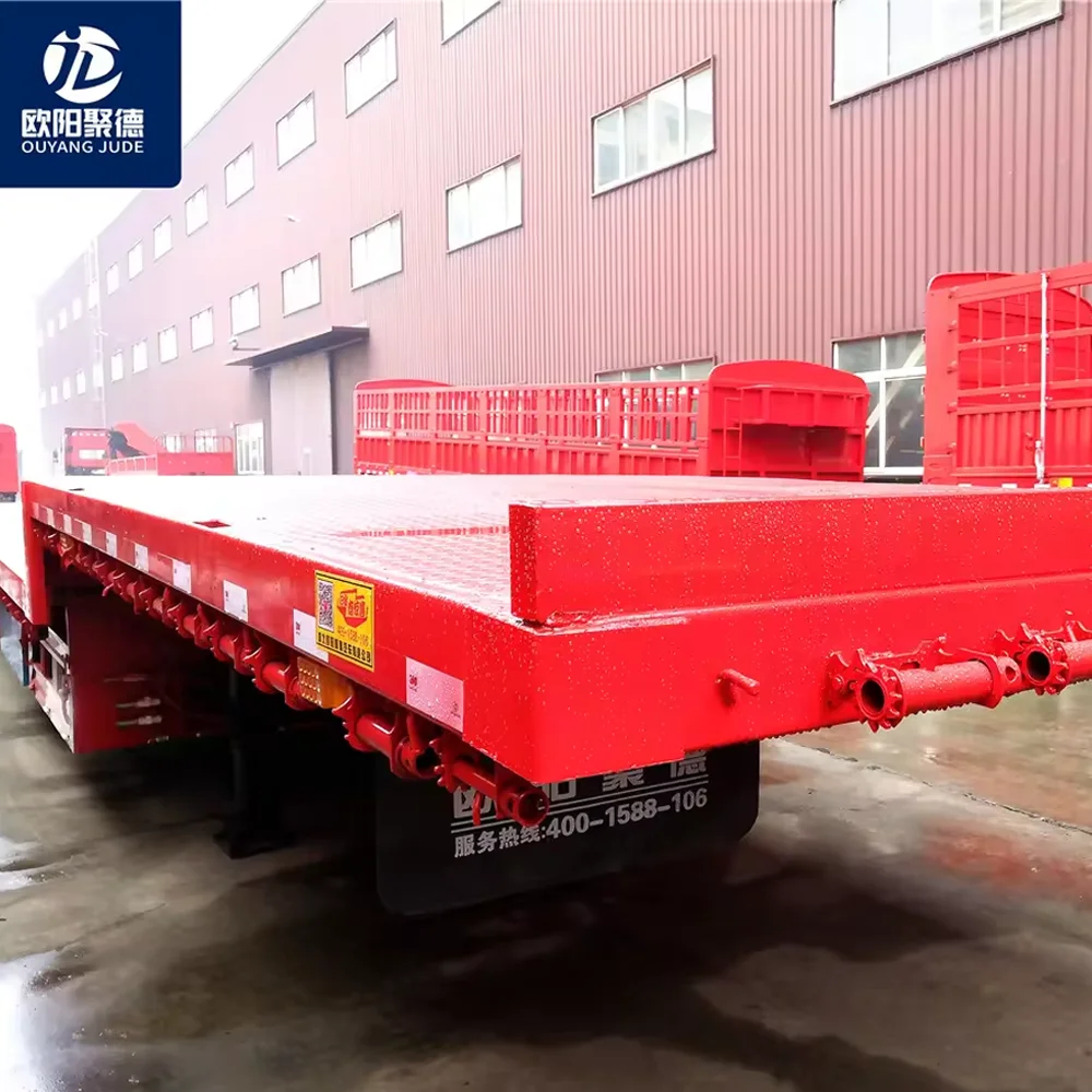 Oyjd Truck Mature Process Flatbed Trailer With Outrigger 20 Ton
