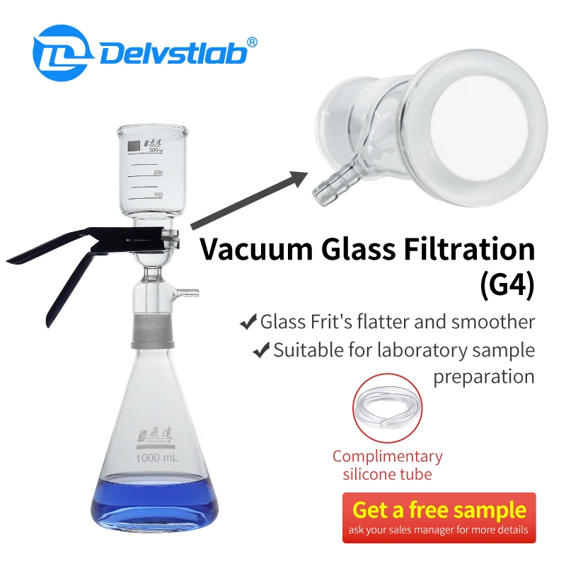 Delvstlab Lab glassware Filtration Pure Water Microbial Testing Laboratory All Glass Solvent Filter Vacuum Filtration Apparatus