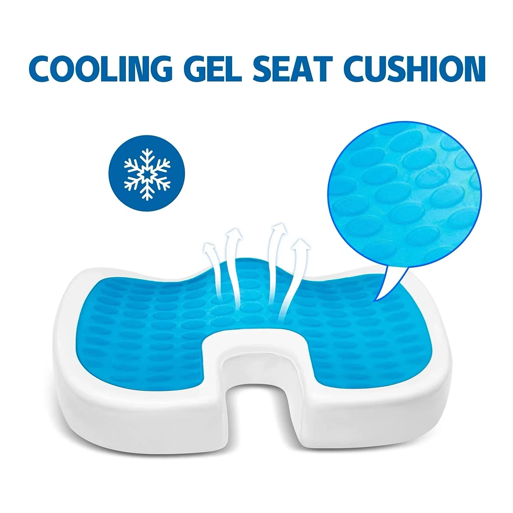 Gel Enhanced Outdoor Nonslip Orthopedic Memory Foam Coccyx Office