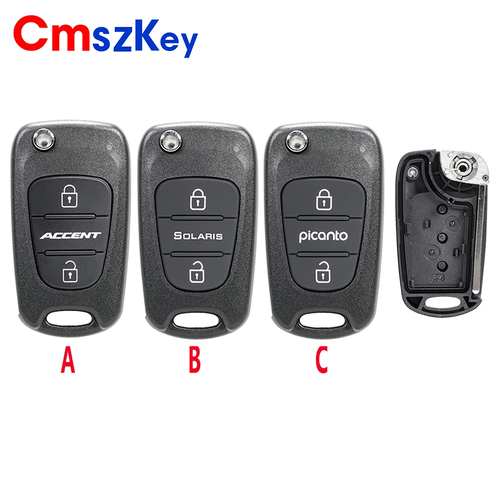 Kia Picanto Key Shell For Hyundai Solaris Accent Kia Picanto 3 Buttons Flip Remote Car Key ...