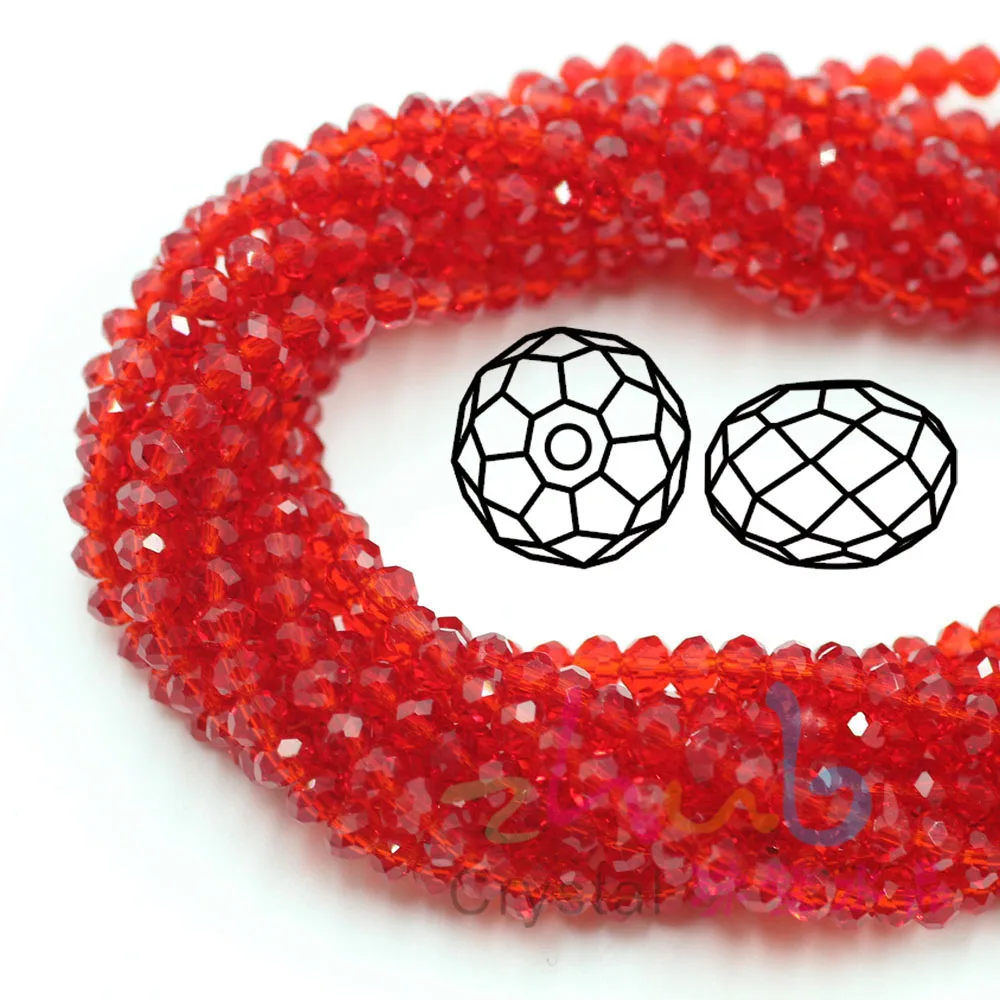 Faceted Rondelle Glass Beads, 19 Colors Available,Glass Beads