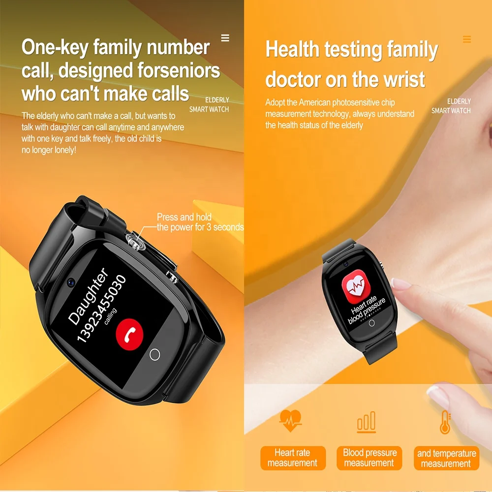 Elderly Smart Watch With GPS Tracker 4G Waterproof Wifi SOS Call 650 Mah Big Battery D300 Smart Watch for Kids Phone