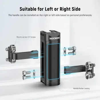 NEEWER Side Handle Grip Compatible with SmallRig NEEWER Camera Cage, Lightweight Camera Handle Rig with Dual 1/4" Screws detail image