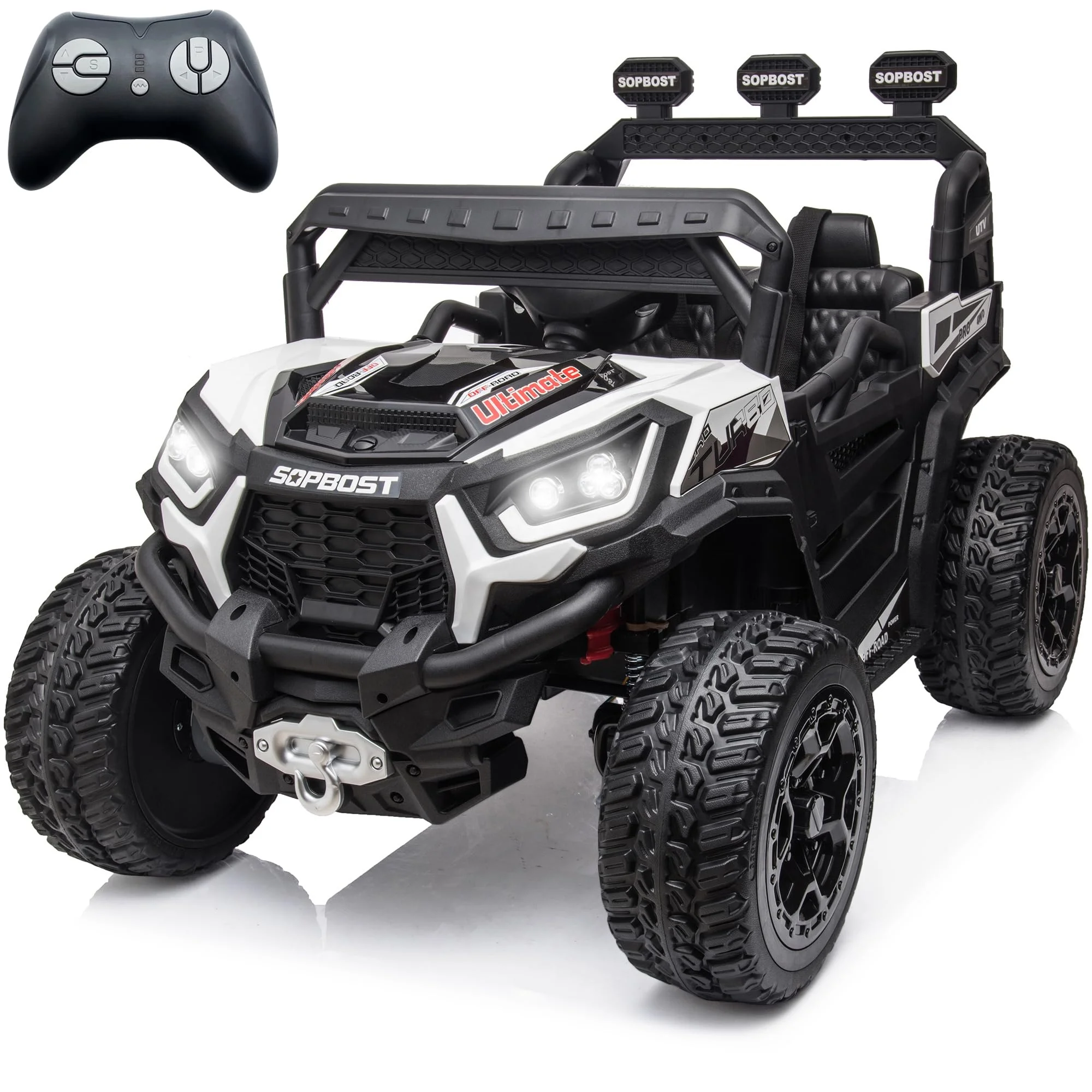 Remote Control 4WD Electric Ride-on Vehicle for Kids Battery-Powered Off-Road Buggy Spring Suspension Toy for 2 4 Year Plastic